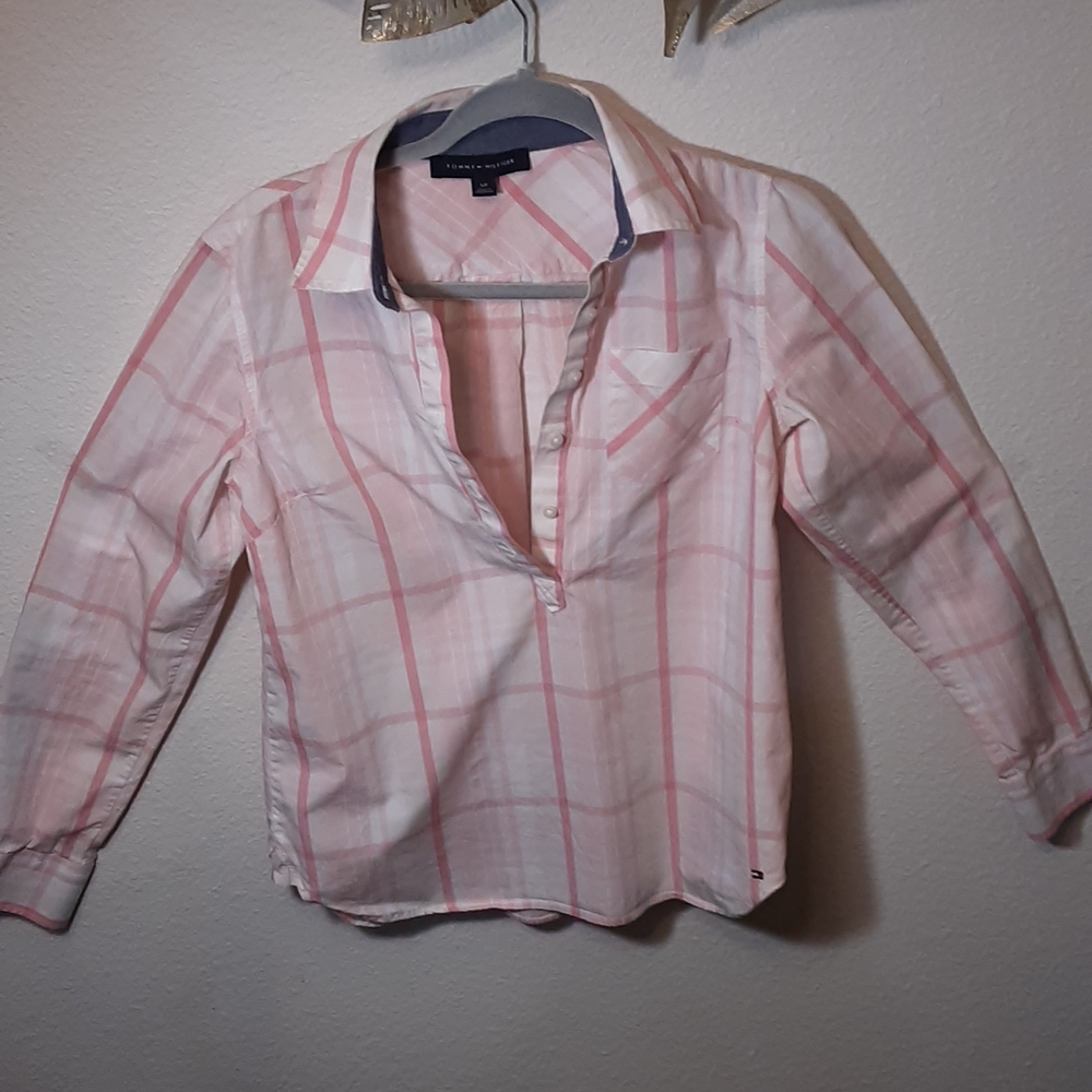 Tommy Hilfiger Light Pink Plaid Shirt